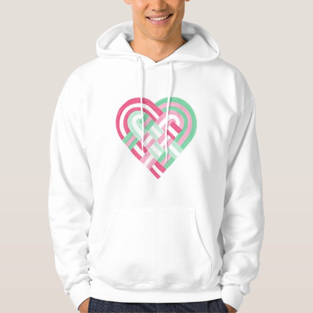 Sudadera Bandera del Orgullo Abrosexual del Corazón Tejido  (Anverso)