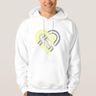 Sudadera Bandera del Orgullo Amarillo del Corazón Tejido De