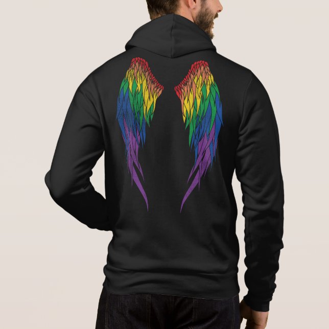 Sudadera Bandera del Orgullo - Ángel Alas (Reverso)