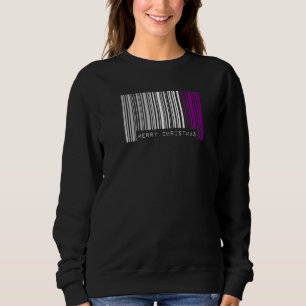 Sudadera Bandera del Orgullo Asexual Barcode Merry Christma