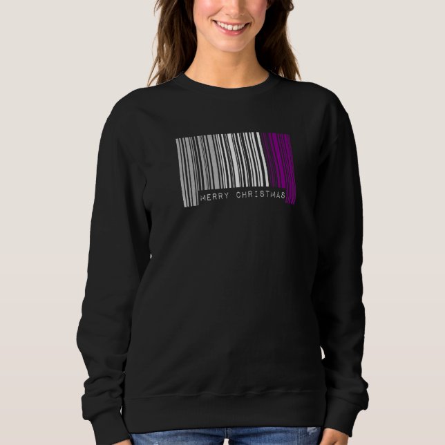 Sudadera Bandera del Orgullo Asexual Barcode Merry Christma (Anverso)