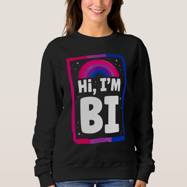 Sudadera Bandera del Orgullo Bisexual Bi Hi I m Bi 1 (Anverso)