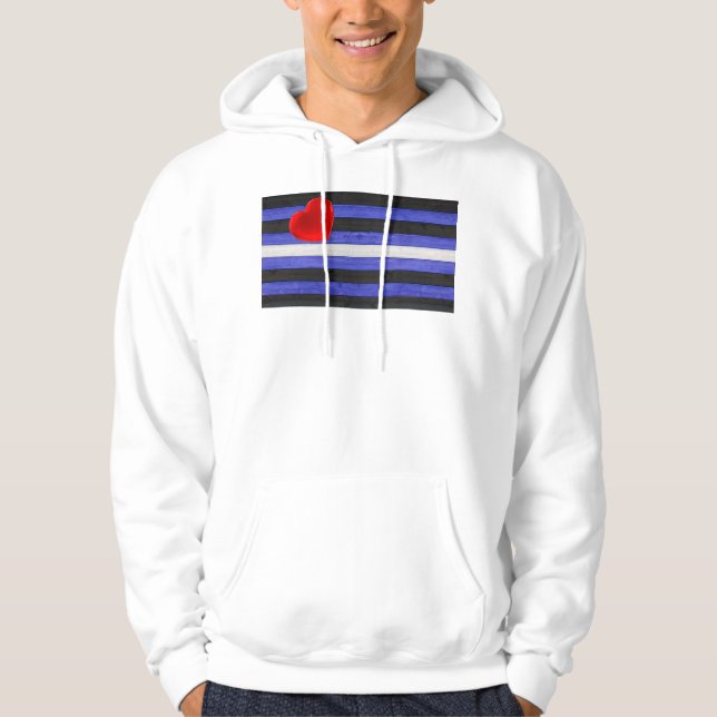 Sudadera Bandera del orgullo de cuero de SlipperyJoe negro  (Anverso)