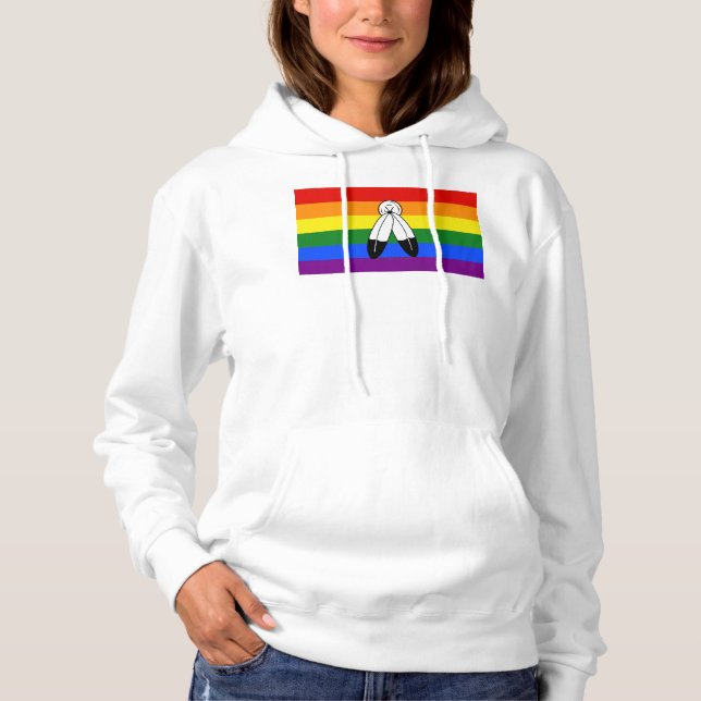 Sudadera bandera del orgullo de dos espíritus de SlipperyJo (Anverso)