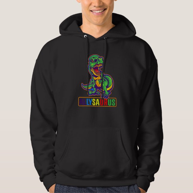 Sudadera Bandera del Orgullo Gay Allysaurus Ally M (Anverso)