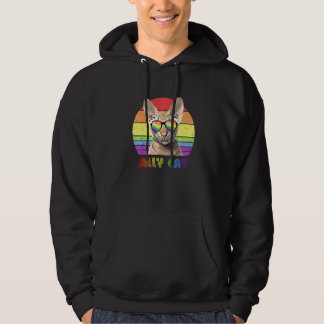 Sudadera Bandera del Orgullo Gay Arcoiris Del Gato De Lgbtq
