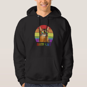 Sudadera Bandera del Orgullo Gay Arcoiris Del Gato De Lgbtq