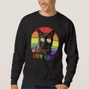 Sudadera Bandera del Orgullo Gay Arcoiris Del Gato De Lgbtq