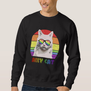 Sudadera Bandera del Orgullo Gay Arcoiris Del Gato Lgbtq Al