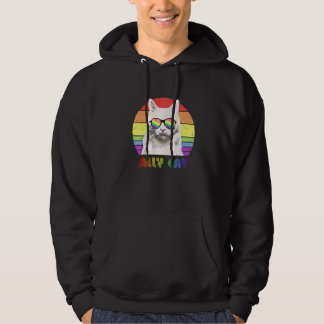 Sudadera Bandera del Orgullo Gay Arcoiris Del Gato Lgbtq Al