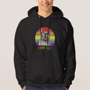 Sudadera Bandera del Orgullo Gay Arcoiris Del Gato Lgbtq Al