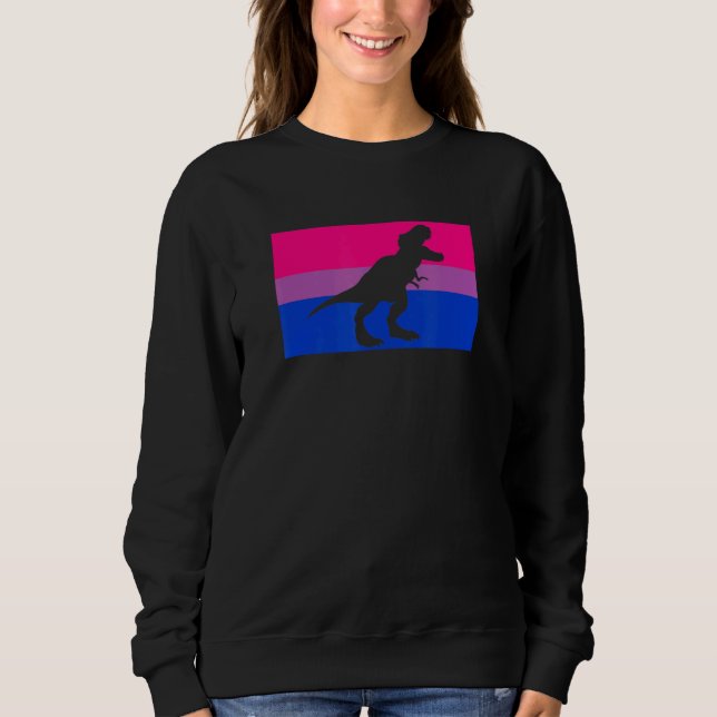 Sudadera Bandera del Orgullo Gay Bisexual Fiesta de Dinosau (Anverso)