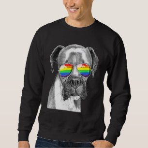Sudadera Bandera del Orgullo Gay del Perro de Boston Gafas 
