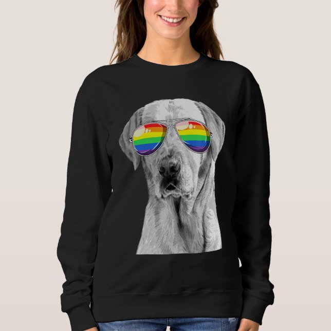 Sudadera Bandera del Orgullo Gay del Perro Grande Gafas De  (Anverso)