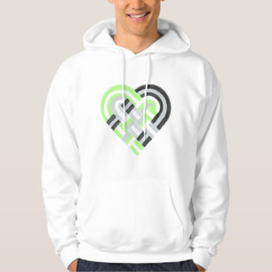 Sudadera Bandera del Orgullo Gris Verde Tejido Corazón Agén