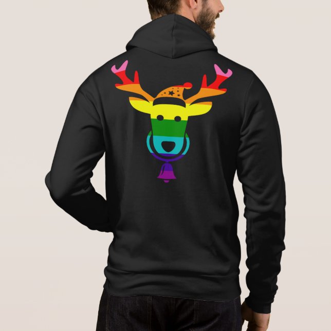 Sudadera Bandera del Orgullo LGBTQ Arcoiris honrados Navida (Reverso)