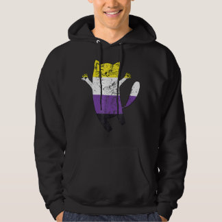 Sudadera Bandera del Orgullo no binario Gato feliz no binar