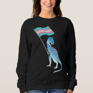 Sudadera Bandera del Orgullo Transgénero Dinosaurio Trans O