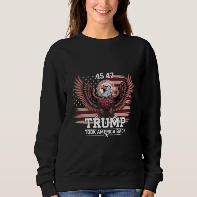 Sudadera Bandera del presidente Trump 45° 47° 2025 Águila A (Anverso)