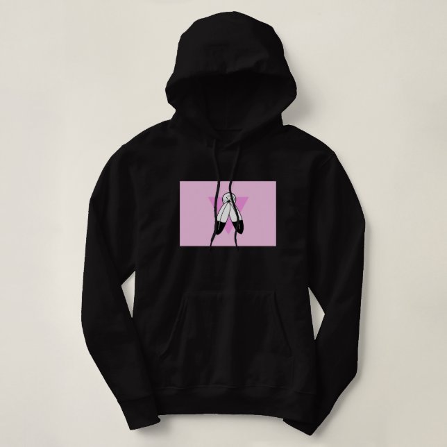 Sudadera Bandera del Triángulo Rosa de Dos Espíritus (Diseño del anverso)