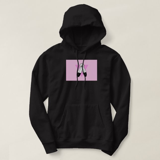 Sudadera Bandera del Triángulo Rosa de Dos Espíritus (Diseño del anverso)