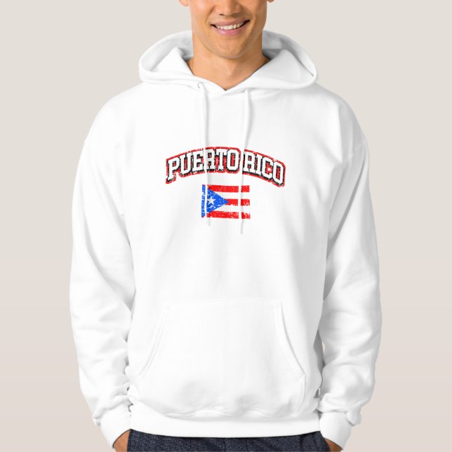 Sudadera Bandera del vintage de Puerto Rico (Anverso)