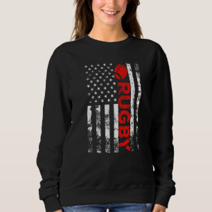 Sudadera Bandera Deportiva Estadounidense Rugby Vintage