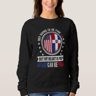 Sudadera Bandera Dominicana Americana Corazón República Dom