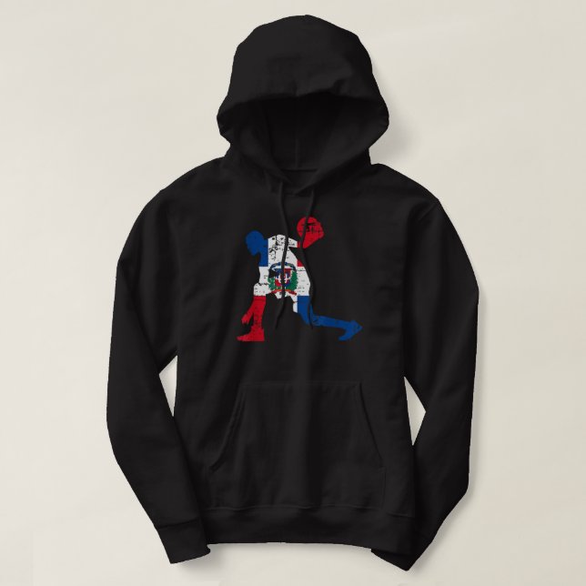 Sudadera Bandera dominicana angustiada - República Dominica (Diseño del anverso)