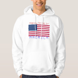 Sudadera BANDERA EE. UU., Feliz de estar en AMÉRICA