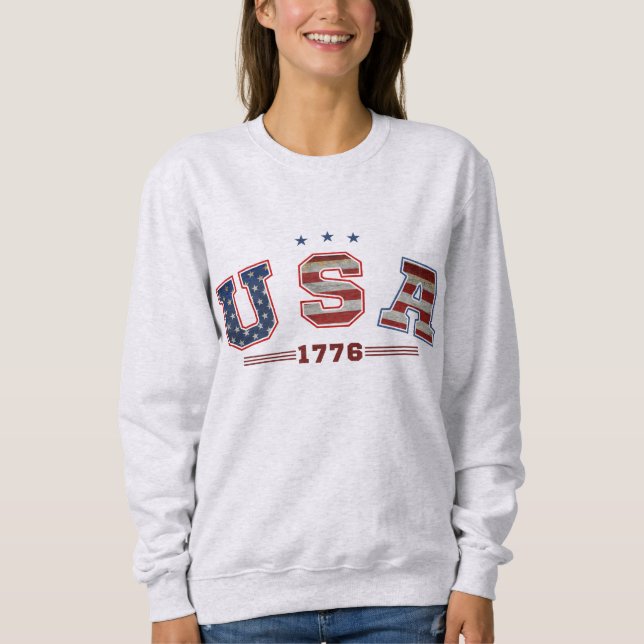 Sudadera Bandera Estadounidense 1776 4 De Julio Día De Los  (Anverso)