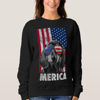 Sudadera Bandera Estadounidense 4 De Julio Dachshund Doxie 