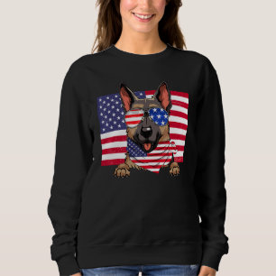 Sudadera Bandera estadounidense 4 de julio Pastor Alemán Pa