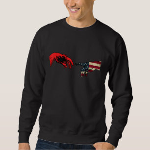 Sudadera Bandera estadounidense albanesa USA Albania Manos