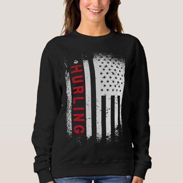 Sudadera Bandera estadounidense arrojada (Anverso)