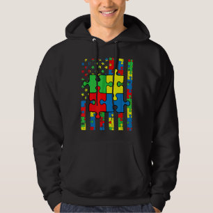 Sudadera Bandera estadounidense Autismo Concienciación sobr