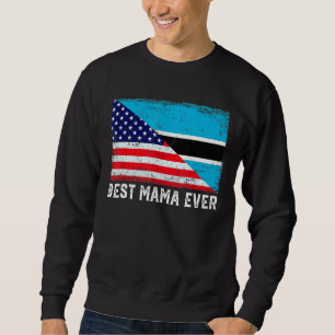 Sudadera Bandera estadounidense Bandera Botswana mejor mamá