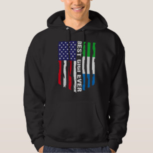 Sudadera Bandera estadounidense Bandera de Sierra Leona Mej