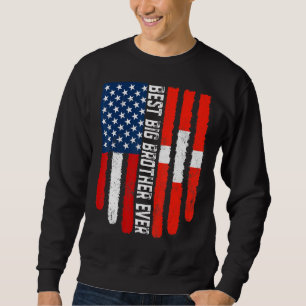 Sudadera Bandera estadounidense Bandera suiza Mejor Hermano