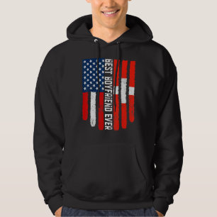 Sudadera Bandera estadounidense Bandera Suiza Mejor Novio