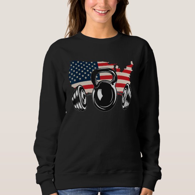 Sudadera Bandera estadounidense Barbell 2 (Anverso)