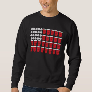 Sudadera Bandera estadounidense Beer Pong 4 de julio St Pat