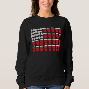 Sudadera Bandera estadounidense Beer Pong 4 de julio St Pat