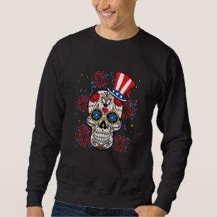 Sudadera Bandera Estadounidense Calavera 4 De Julio