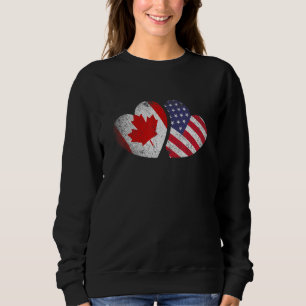 Sudadera Bandera Estadounidense Canadiense De Corazón Día d