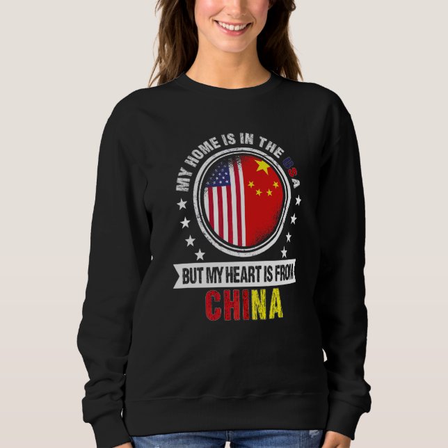 Sudadera Bandera Estadounidense Chilena Corazón de Chile Es (Anverso)