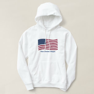 Sudadera Bandera estadounidense con eslogan Personalizado