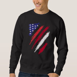 Sudadera Bandera estadounidense cultivada en Letonia USA Pa