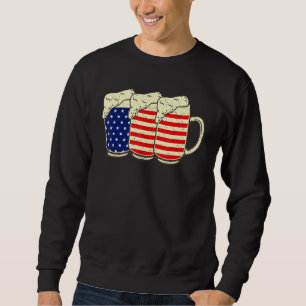 Sudadera Bandera estadounidense de cerveza 4 de julio Hombr
