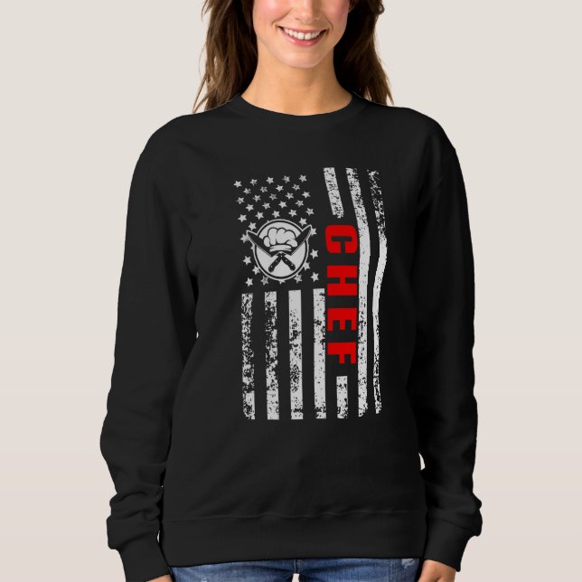 Sudadera Bandera estadounidense de comida cocinera patrióti (Anverso)